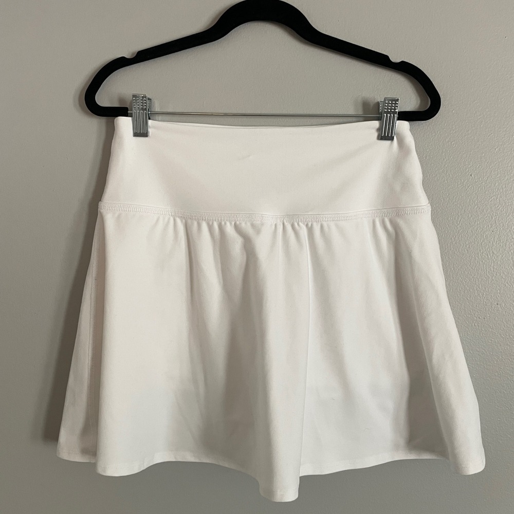 Beyond Yoga Tennis Skort Womens Medium White High Waisted Athletic‎ Skirt Preppy